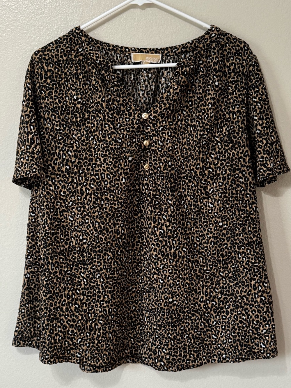 MICHAEL Michael Kors Leopard Print Top Size 1X